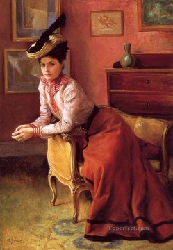  BLANC Pintura - Elegante Au Sofa mujer Julius LeBlanc Stewart